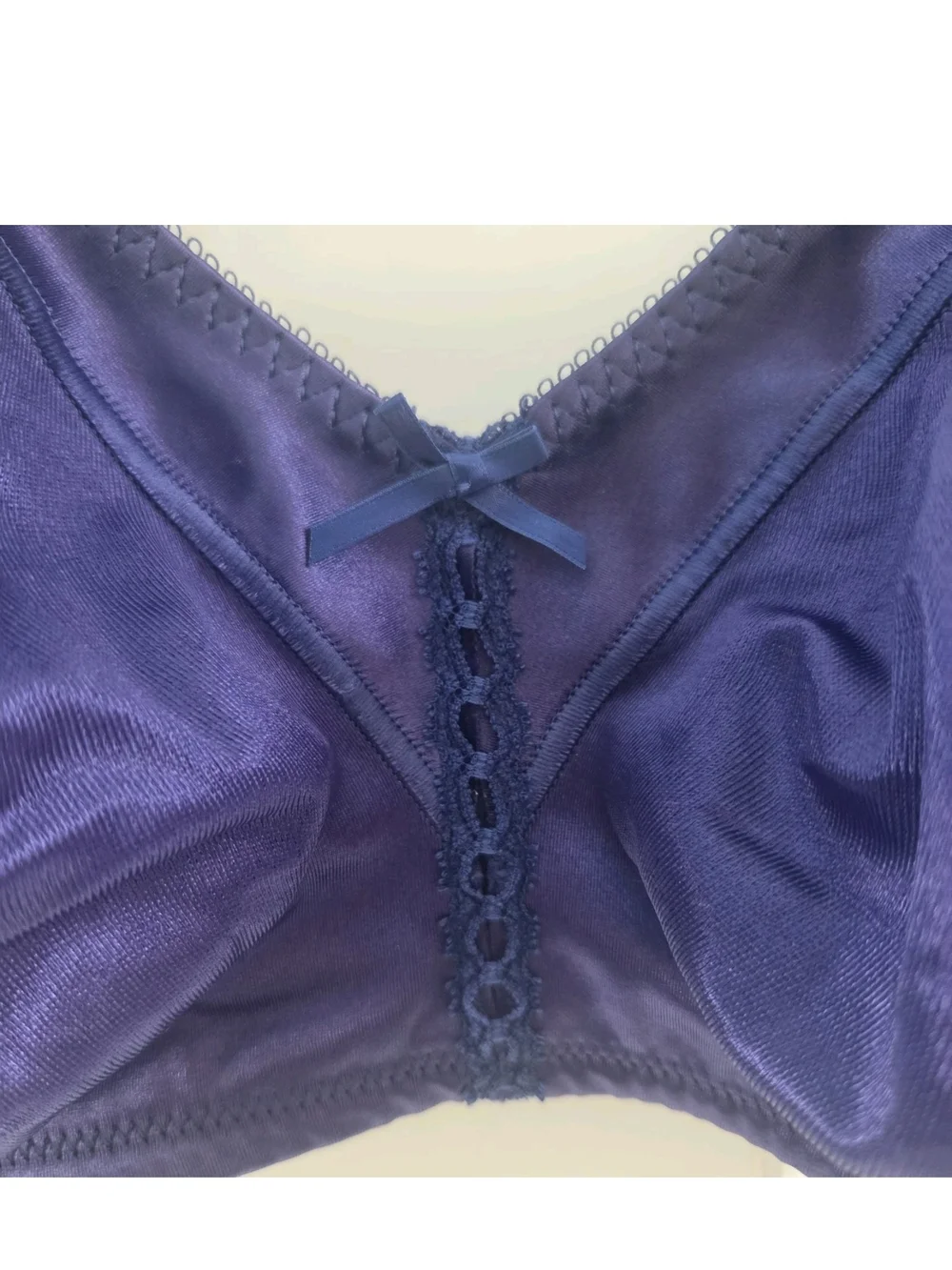 Bali Double Support Wireless Bra Royal Blue Satin Womens Size 42D New NWT
